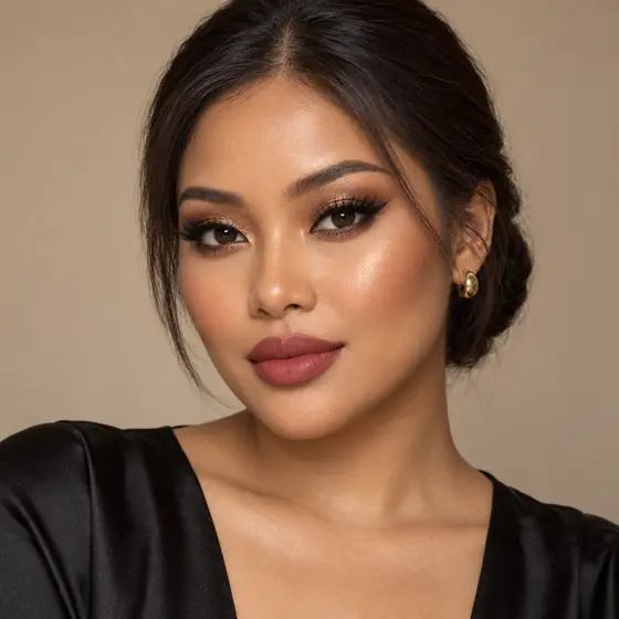 Eid glam look on medium, warm skin